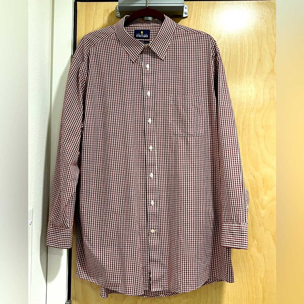 Stanford Travel Performance Super Shirt - Red & White Plaid Button Up